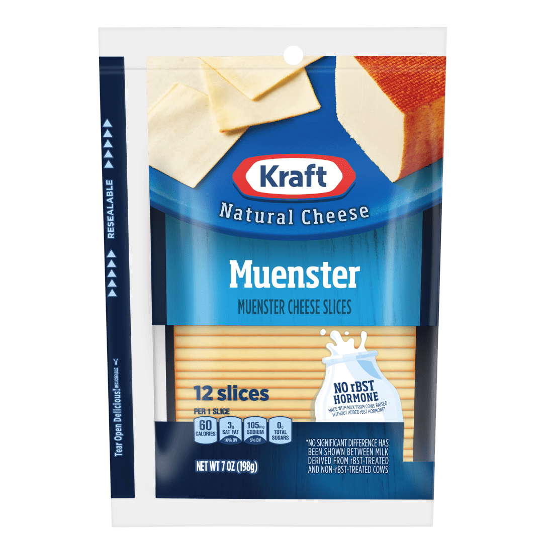 Kraft Muenster Cheese Slices, 12 ct Pack