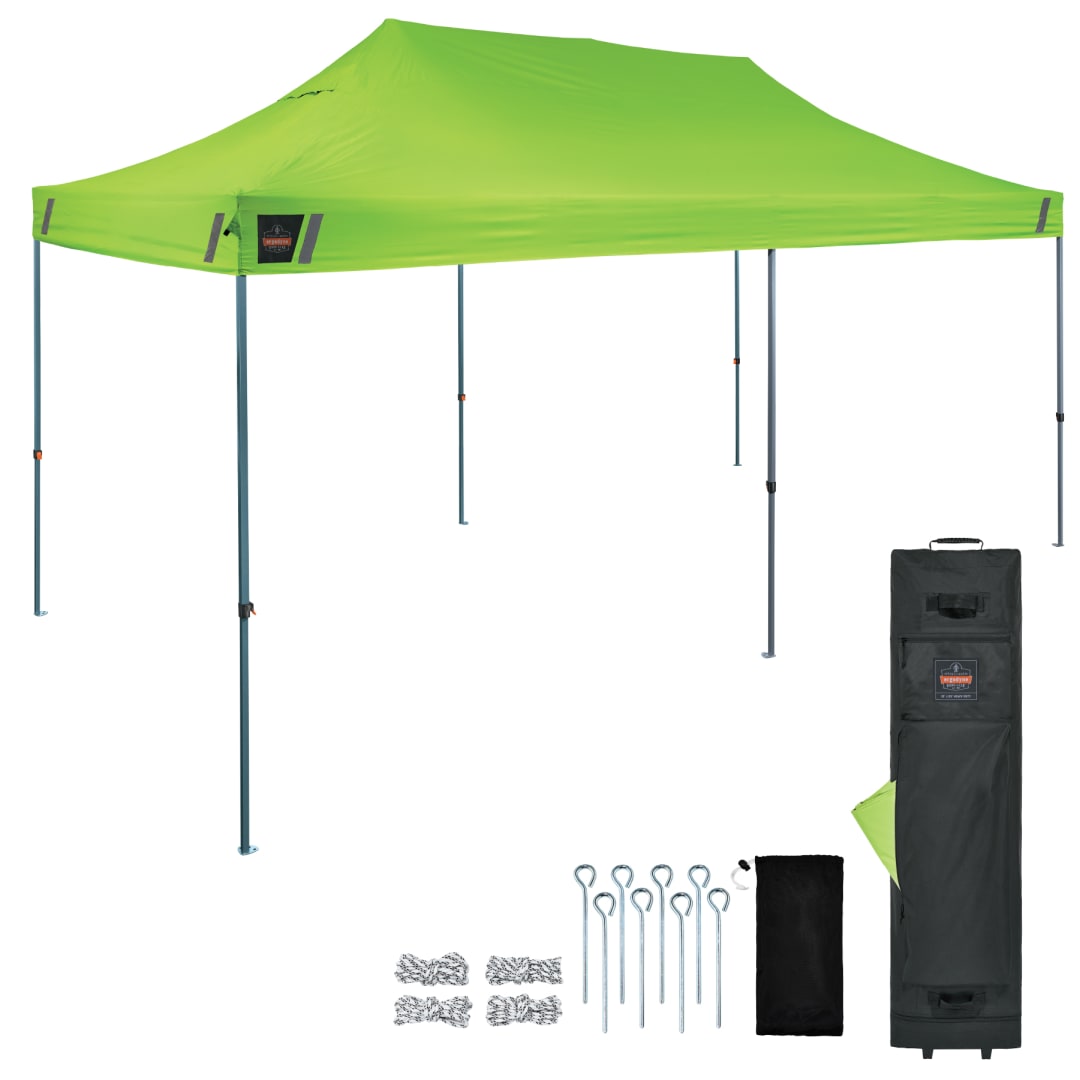 6004 Pallet of 10 Lime Heavy Duty Pop-Up Tent - 10ft x 20ft