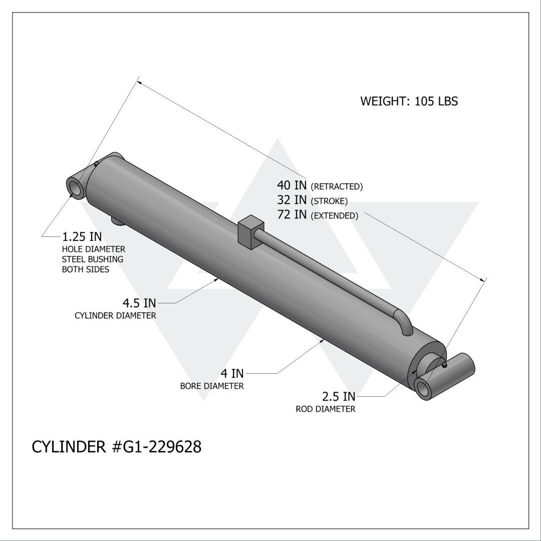 Galbreath™ Double Acting Cylinder (4" X 2.5" X 32")