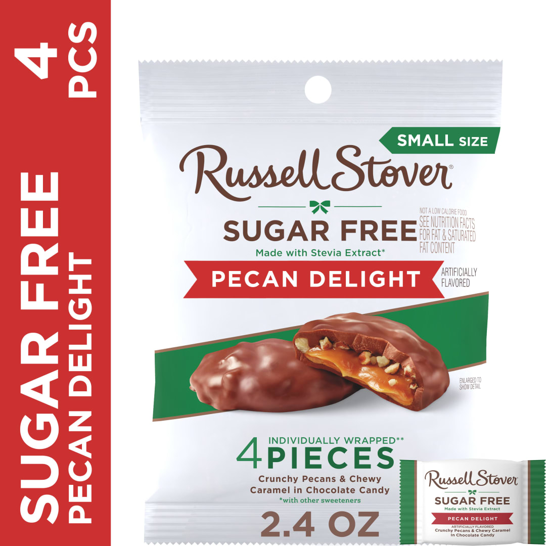 RUSSELL STOVER Sugar Free Pecan Delight Chocolate Candy, 2.4 oz. bag
