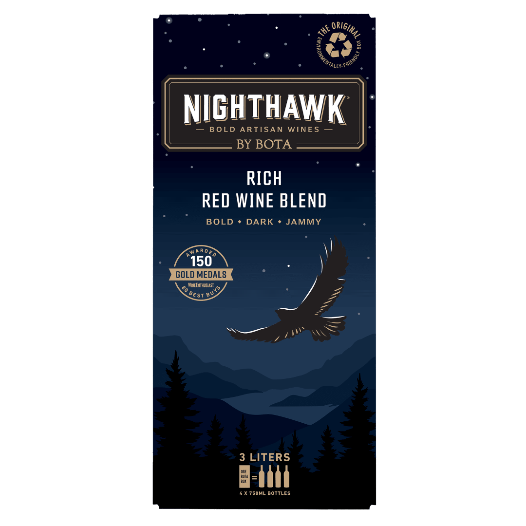 Nighthawk by Bota Box Rich Red Wine Blend, 3L (equals 4 x 750ml Glass Bottles), 13.5%