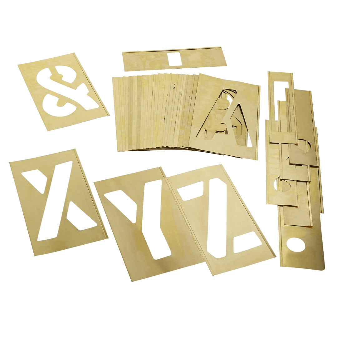 Stencil Set-Letter 10" Brass 33 Pieces