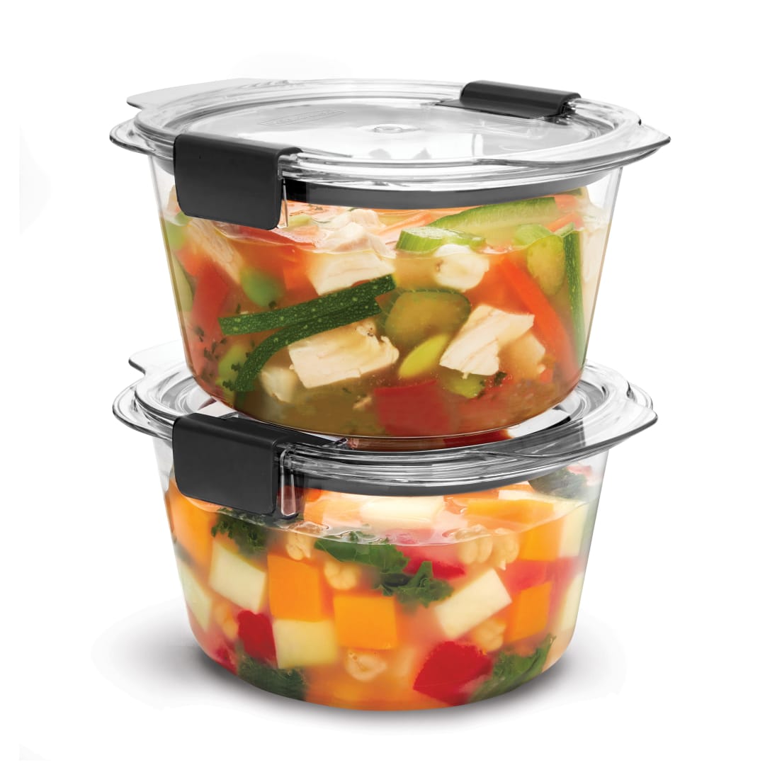 Récipient de rangement pour aliments rond Rubbermaid Brilliance, 3,5 tasses (828 ml), paquet de 2