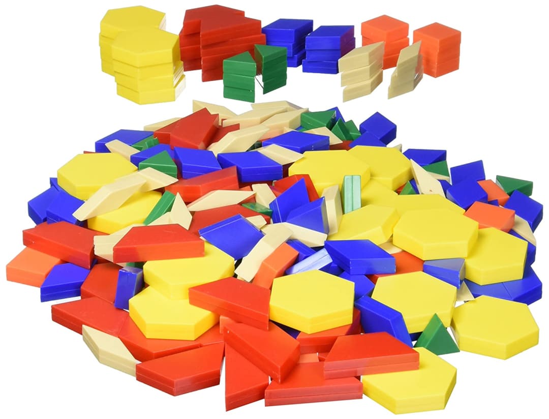 PATTERN BLOCKS, PLASTIC, 1CM, SET/250