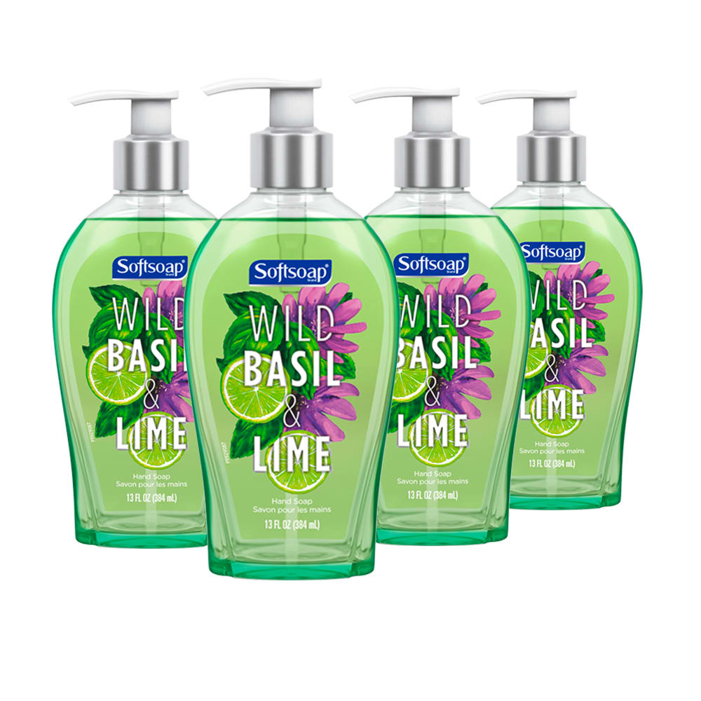 Softsoap Liquid Hand Soap, Wild Basil & Lime - 13 Fluid Ounce (4 Pack)
