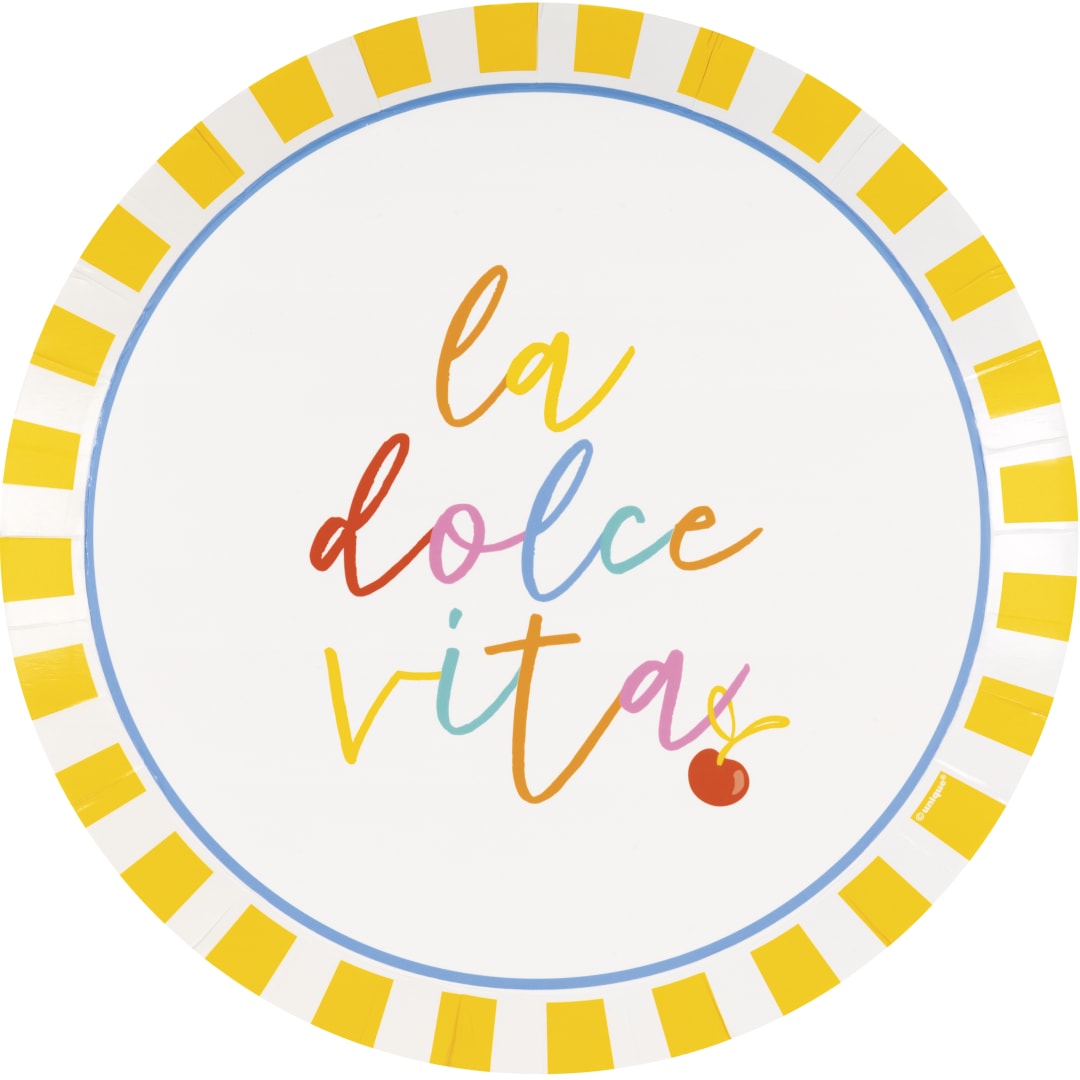 Dolce Vita "La Dolce Vita" Round Shallow 9.25" Dinner Plates, 8ct