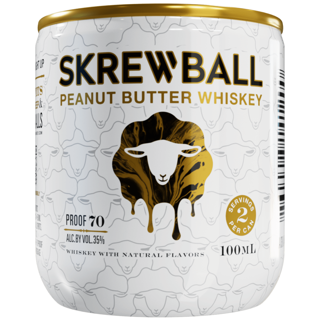 Skrewball Peanut Butter Flavored Whiskey With Natural Flavors, 100 ml Can, 70 Proof