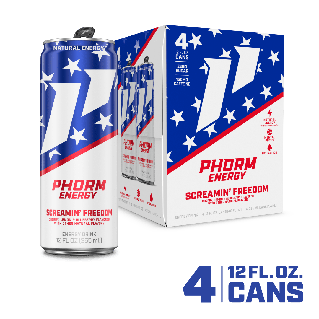Phorm Energy Screamin' Freedom 4 pack, 12 fl oz Cans 