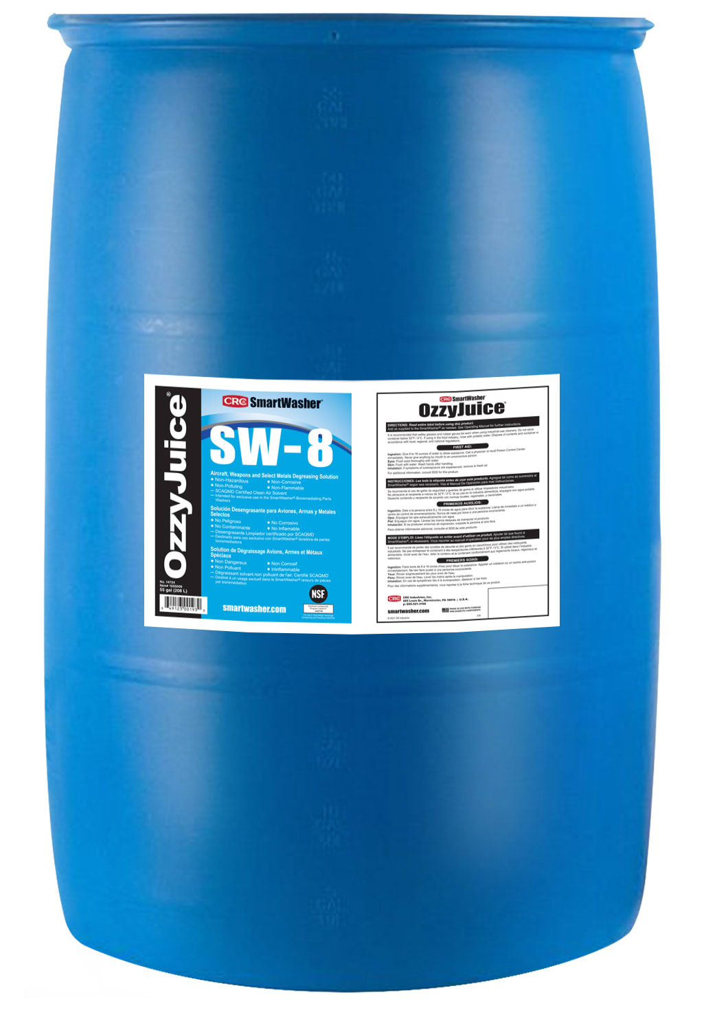 SmartWasher OzzyJuice SW-8 Degreasing Solution 1X55GL