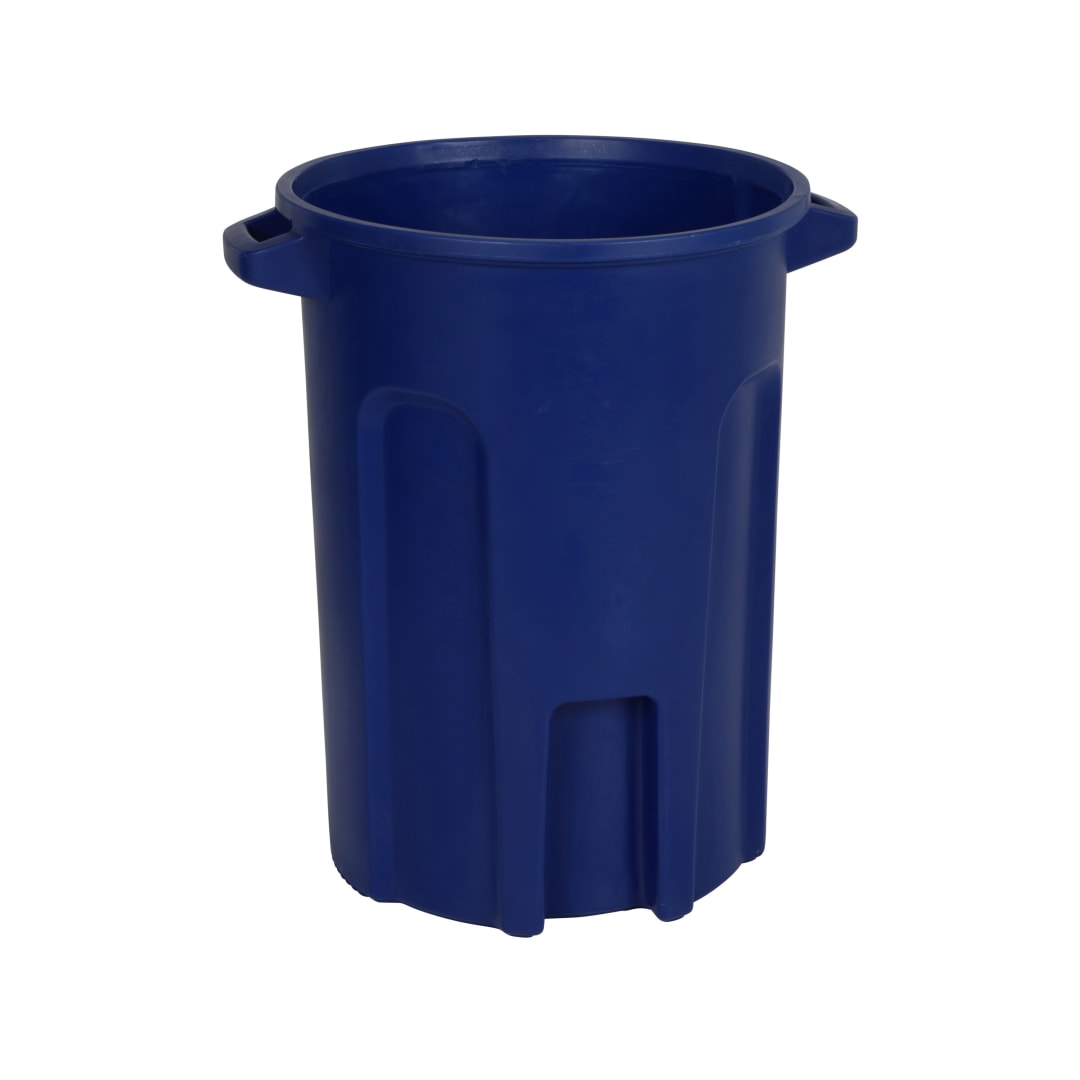 44 Gal. Round Trash Can with Lift Handle - Blue