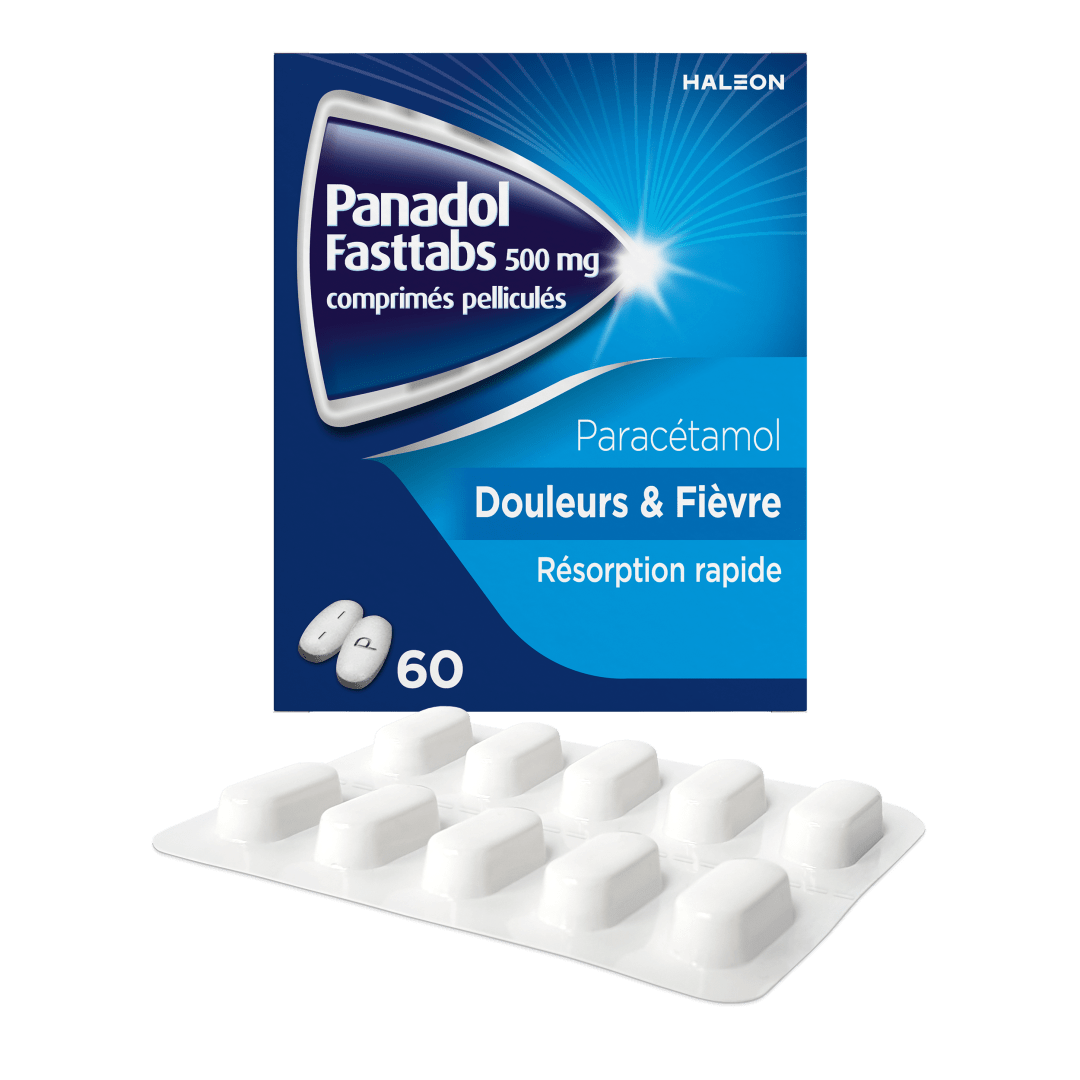 Panadol Fasttabs 500 mg Paracetamol, 60 comprimés