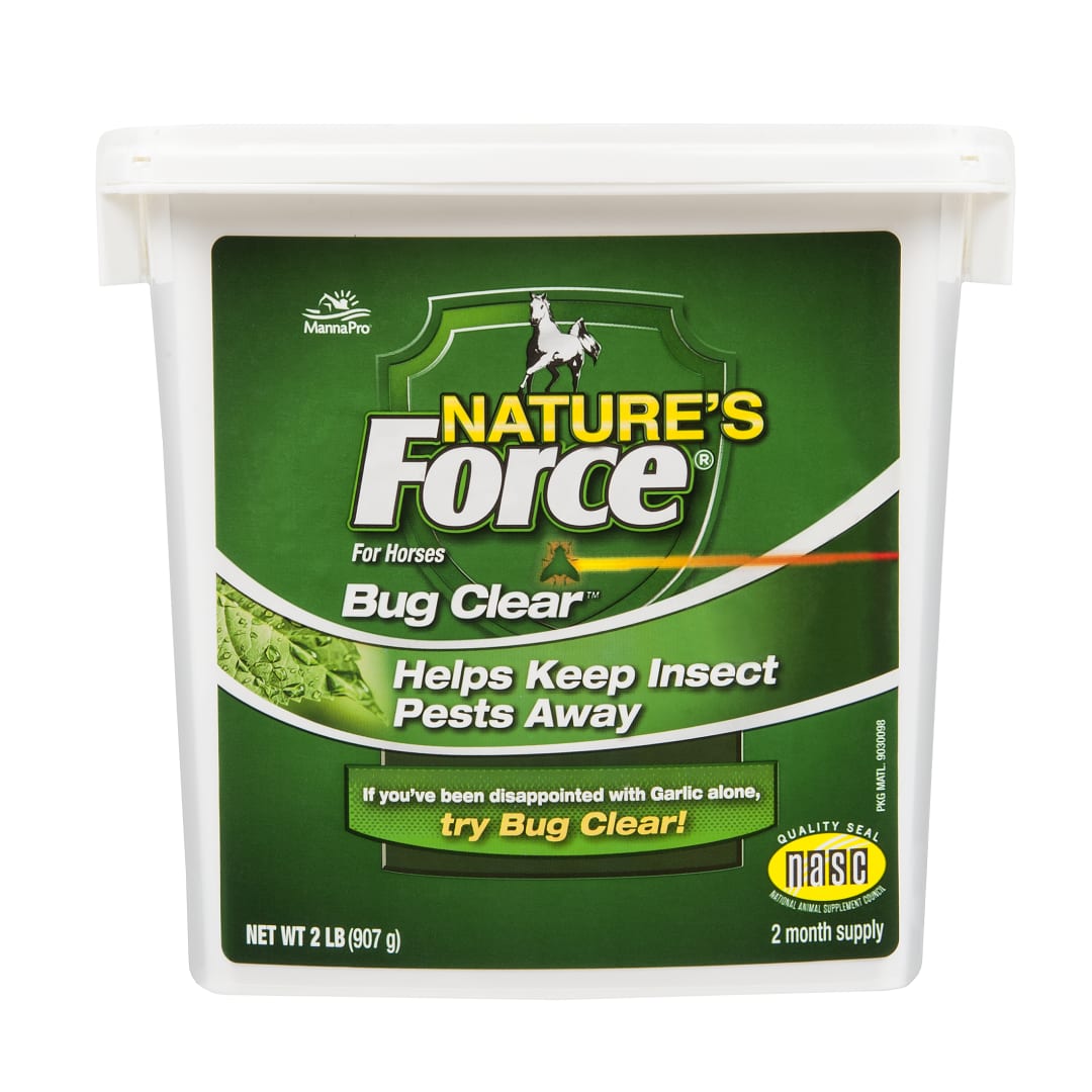 Manna Pro Nature's Force Bug Clear | Horse Fly Repellent | All Natural Equine Suplement for Insect Control | 2 Pounds