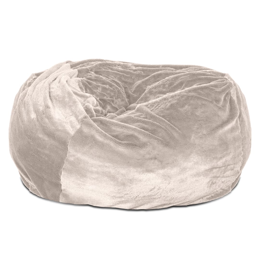 FurHaven Plush Faux Fur Orthopedic Fur Ball Dog Bed, Refillable Beanbag-Style, Shell, Extra Large