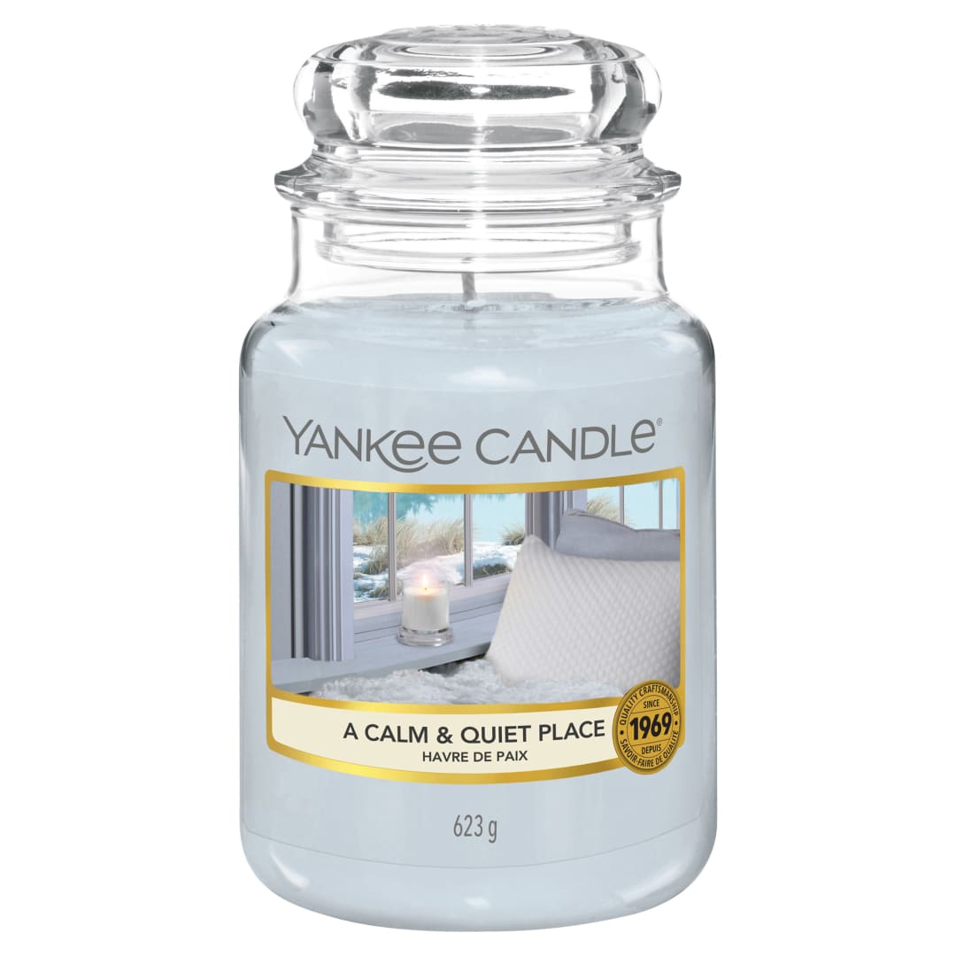 Yankee Candle Vela aromática en tarro grande de A Calm & Quiet Place | Velas de larga duración: hasta 150 h | Regalos perfectos para mujeres