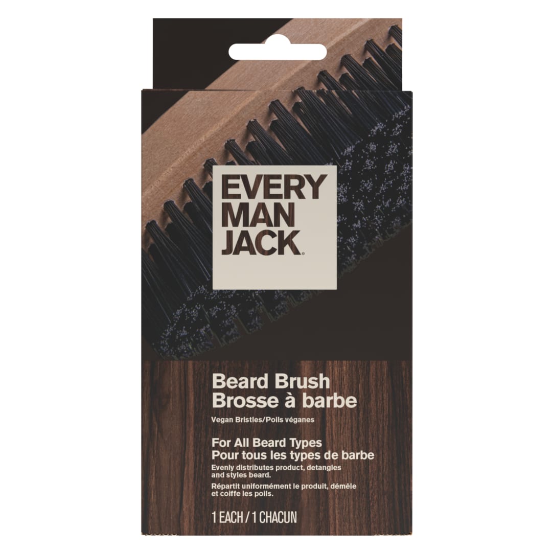 Every Man Jack Men's Beard Brush with Cruelty-Free Vegan Bristles