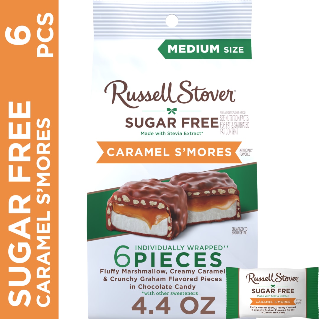 RUSSELL STOVER Sugar Free Caramel S'mores Chocolate Candy, 4.4 oz.