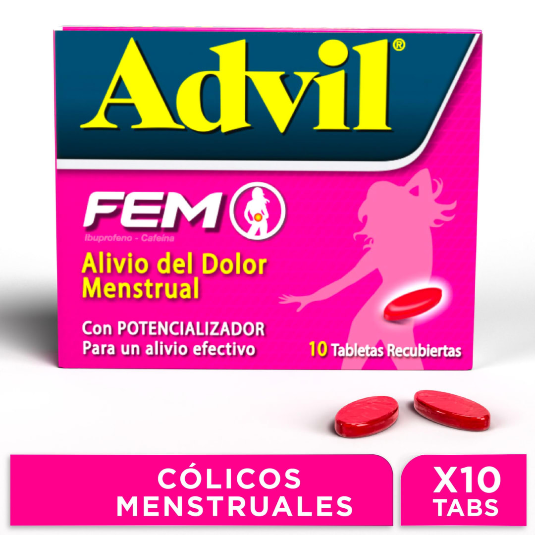 Advil Fem Alivio De Fuertes Colicos Menstruales, IBUPROFENO X 10 CAPS*​
