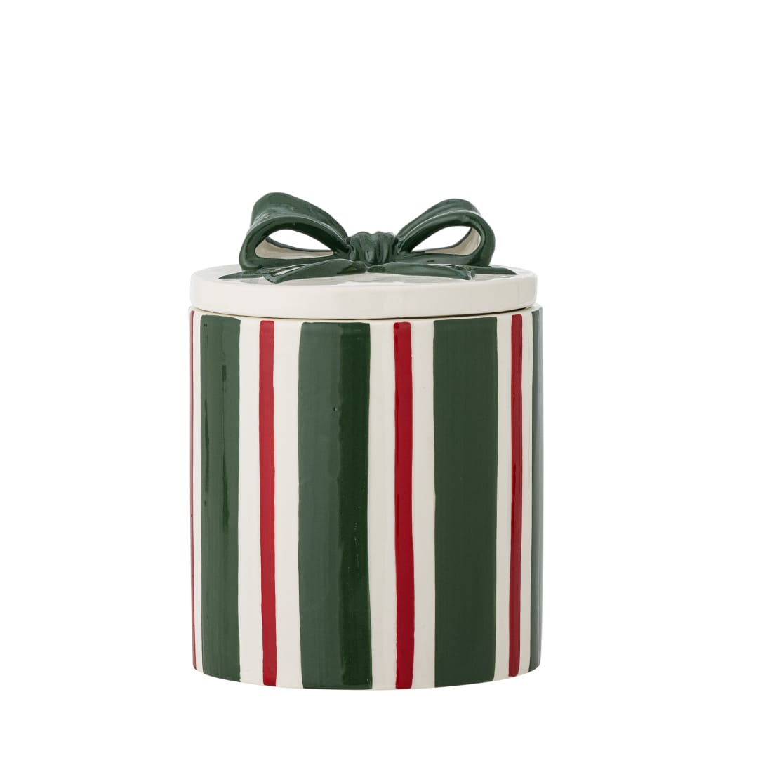 82073071 - Marnia Jar w/Lid, Green, Stoneware STOCK: 99