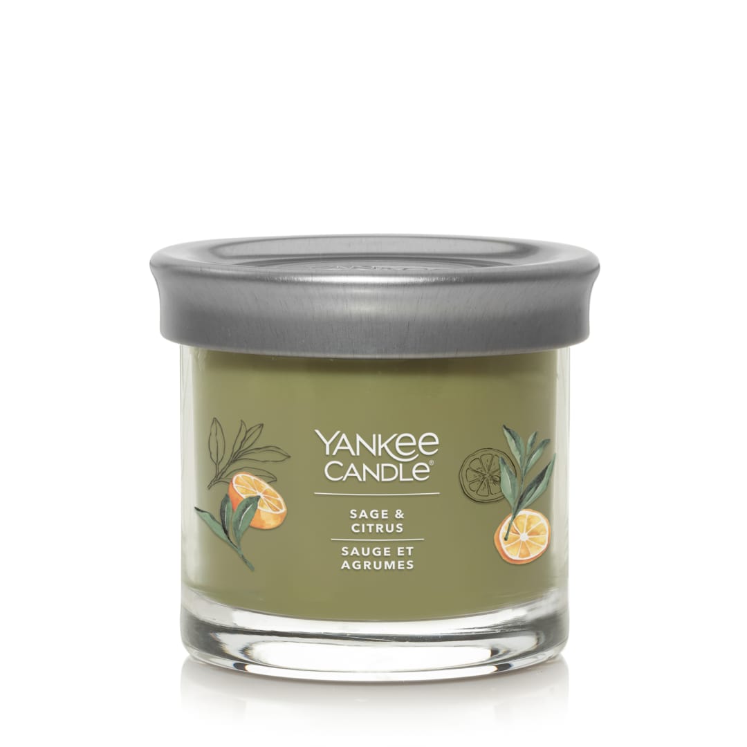 Bougie parfumée Yankee Candle Signature, sauge et agrumes, bougie en pot format petit