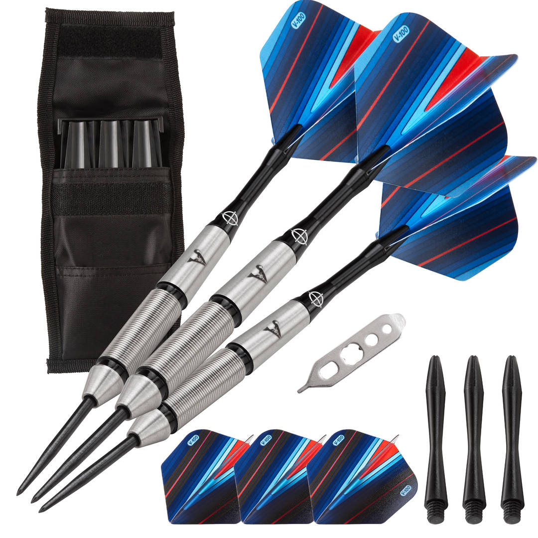 Viper Sidewinder Tungsten Steel Tip Darts 23 Grams and Casemaster Single Black Dart Case