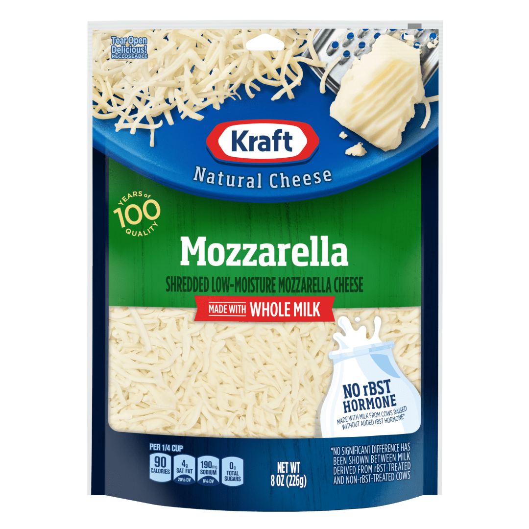 Kraft Mozzarella Shredded Cheese with Whole Milk, 8 oz Bag