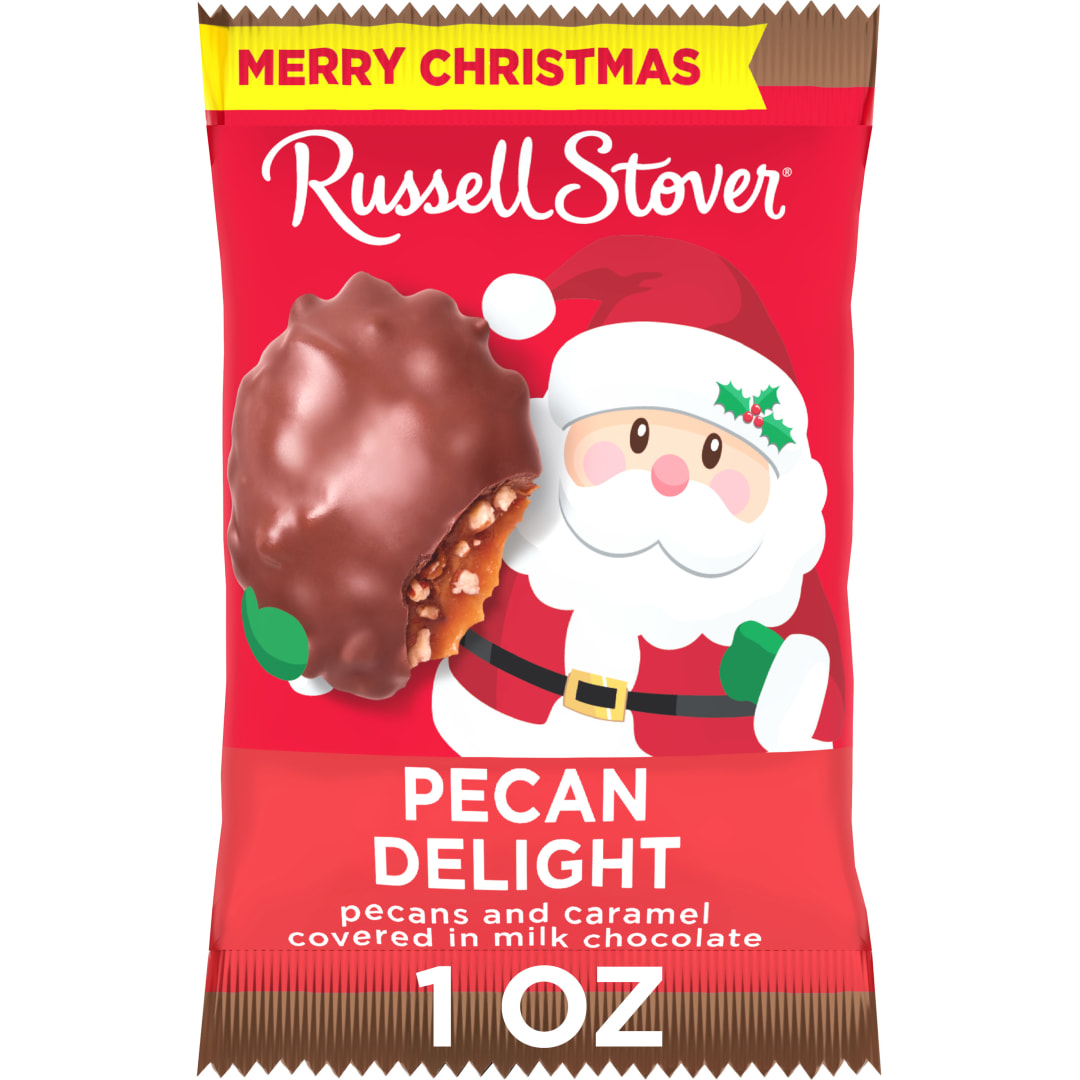RUSSELL STOVER Christmas Milk Chocolate Pecan Delight Candy Ornament, 1 oz.