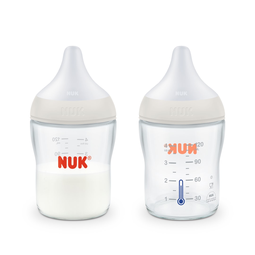NUK® Perfect Match™ Glass Bottle, 4 oz, 2 pk
