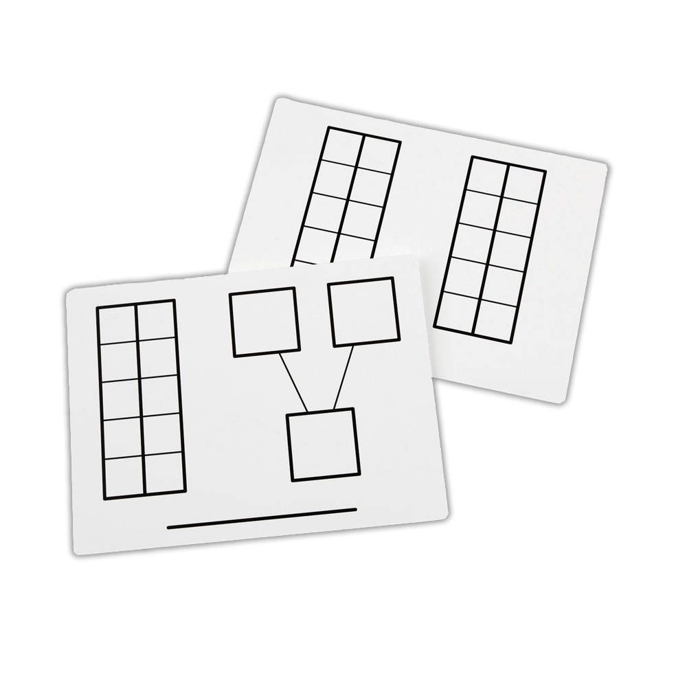 WRITE-ON/WIPE-OFF TEN-FRAME MATS S/10