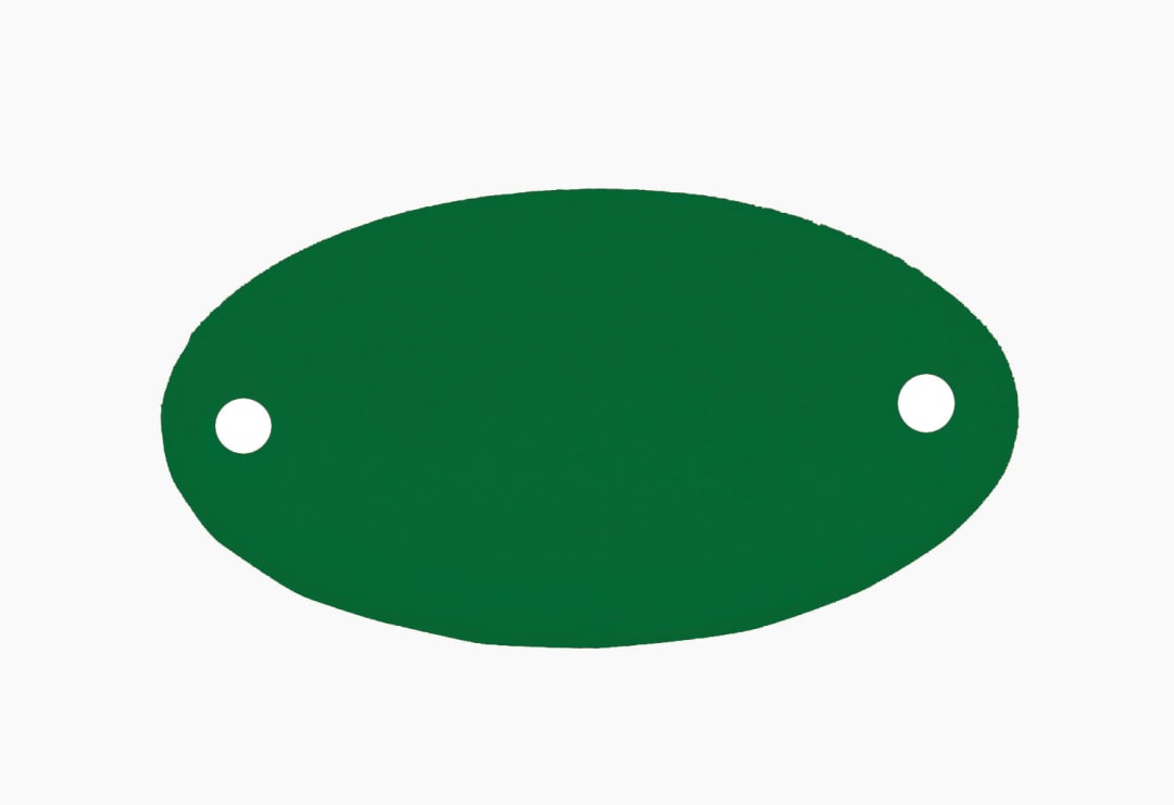 Tag-Oval 1-5/32"x 2-1/16" Anodized Aluminum Green 5 Pack