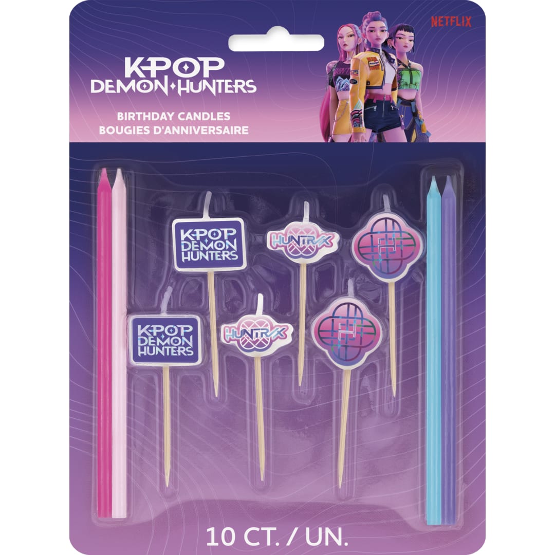 KPop Demon Hunters Birthday Candles and Character Cake Picks, 10pc