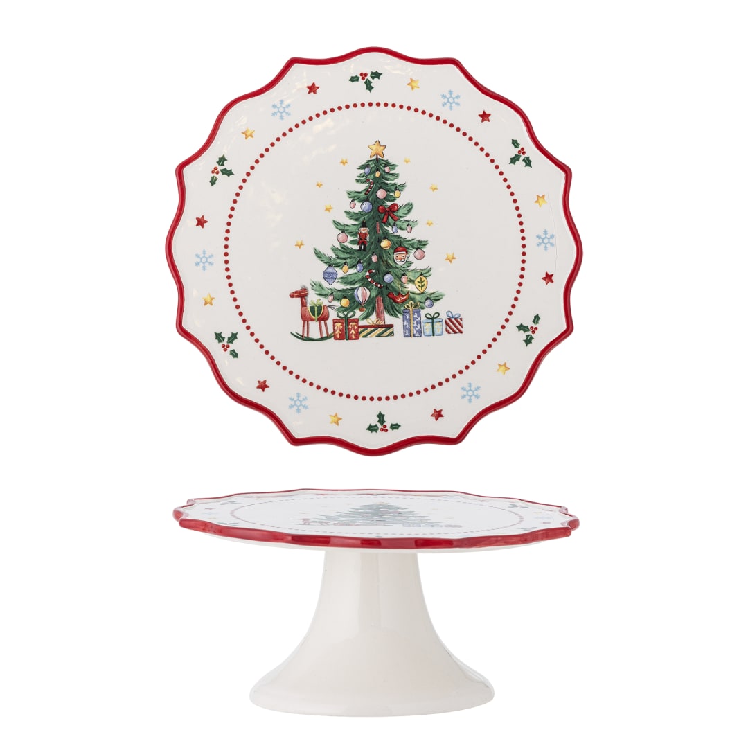 82061237 - Naive Cake Tray, Red, Ceramic STOCK: 141