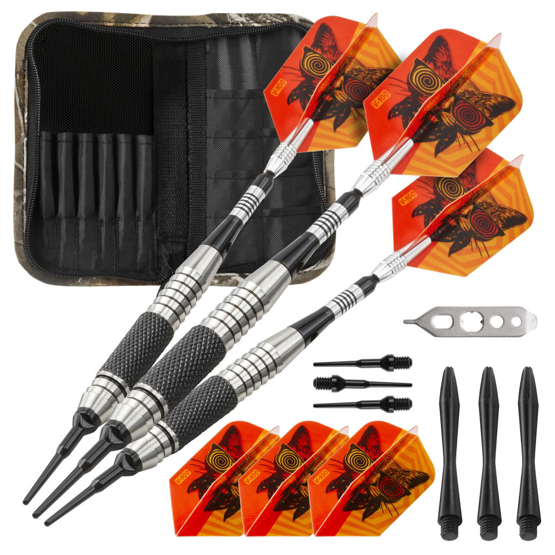 Viper The Freak Soft Tip Darts Knurled and Grooved Barrel 18 Grams and Casemaster Realtree Hardwoods Deluxe Camouflage Dart Case