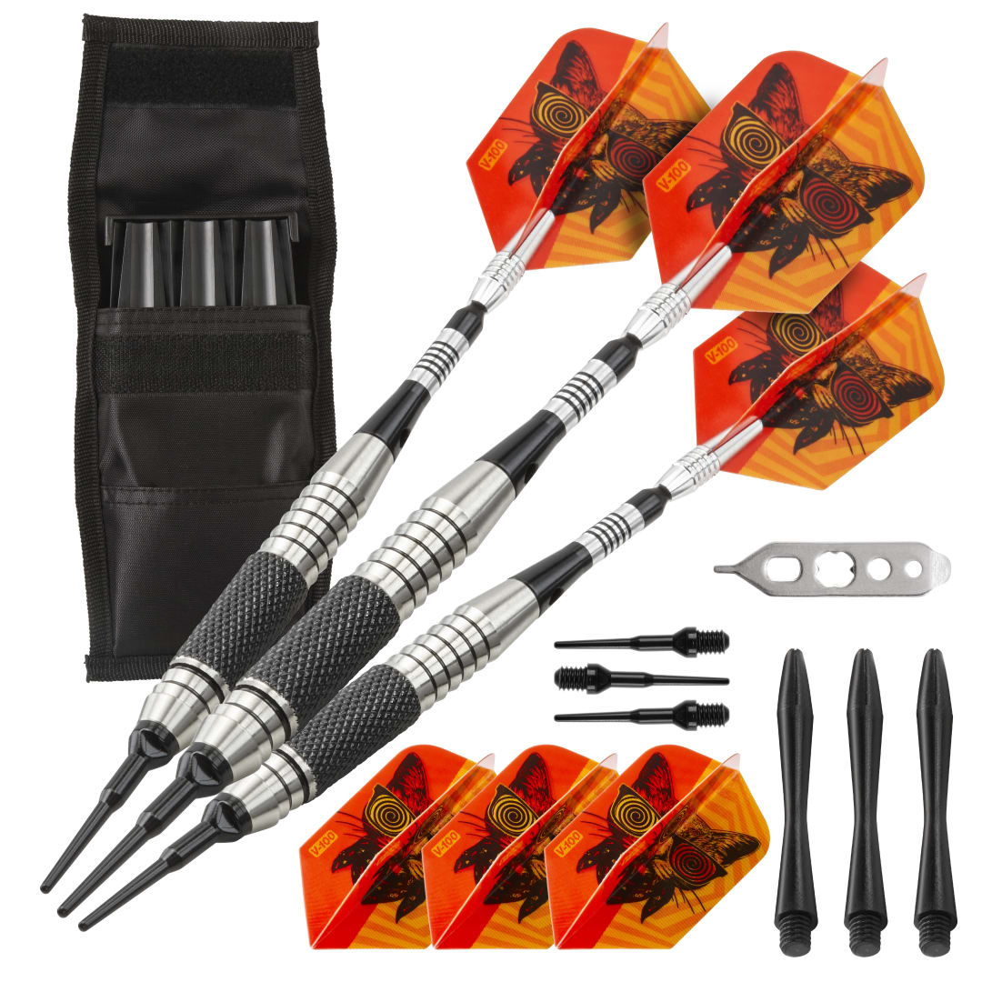 Viper The Freak Soft Tip Darts Knurled and Grooved Barrel 18 Grams and Casemaster Single Black Dart Case