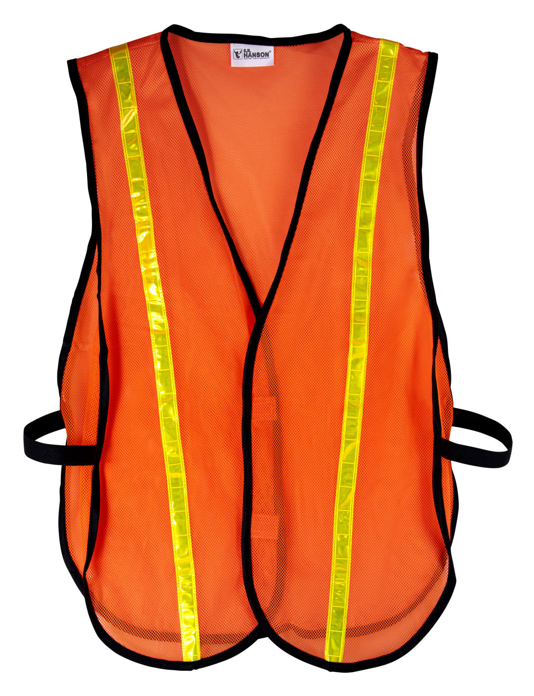 Safety Vest-Orange Fluorescent w/Yellow Reflective Stripes