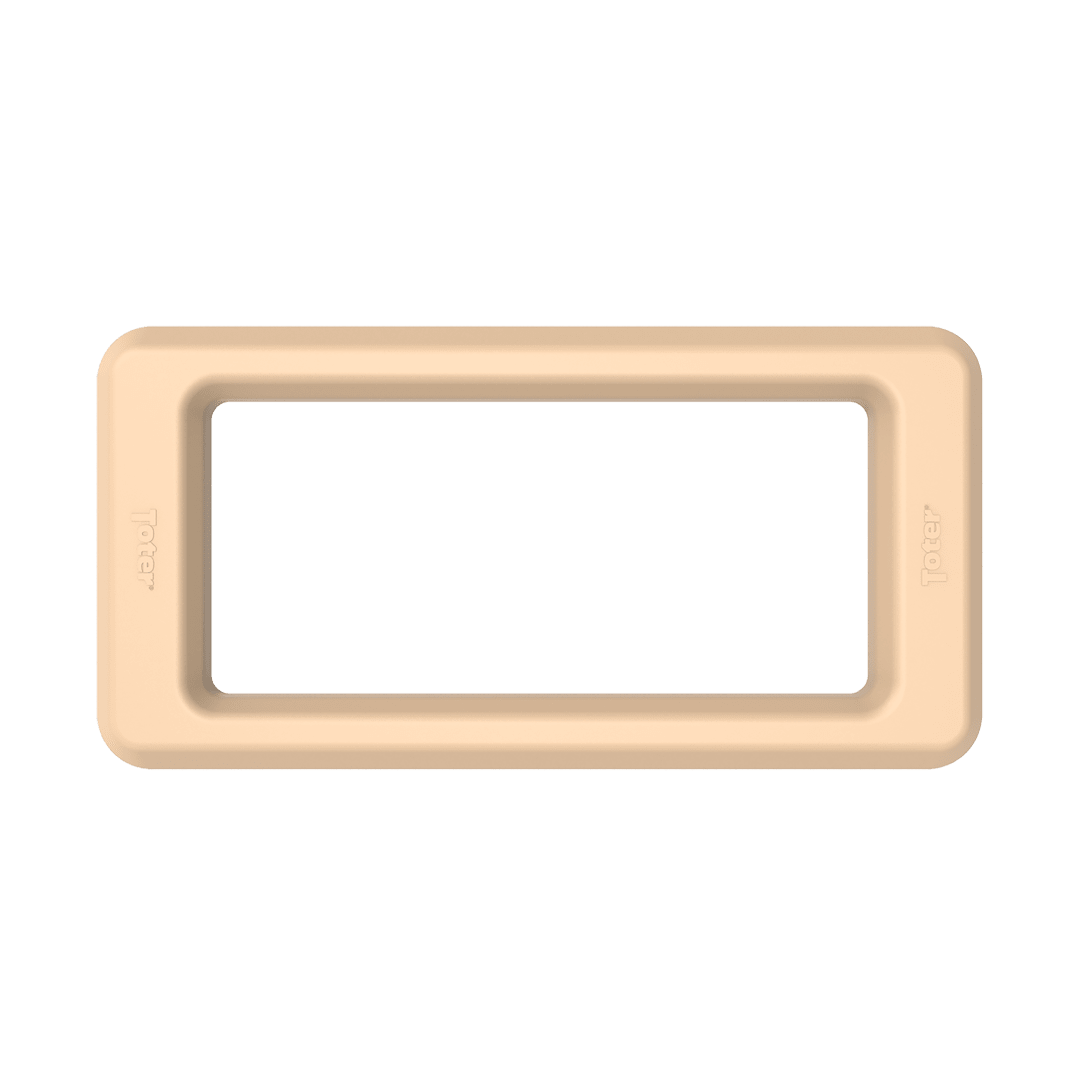 Slimline Rectangular Trash Can Lid with Open Top - Tan