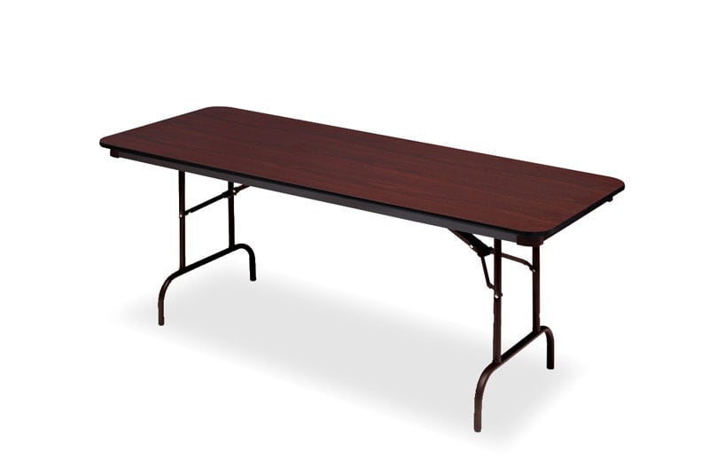 OfficeWorks™ Commercial Wood Laminate Folding Table, Mahogany - 30" x 72"