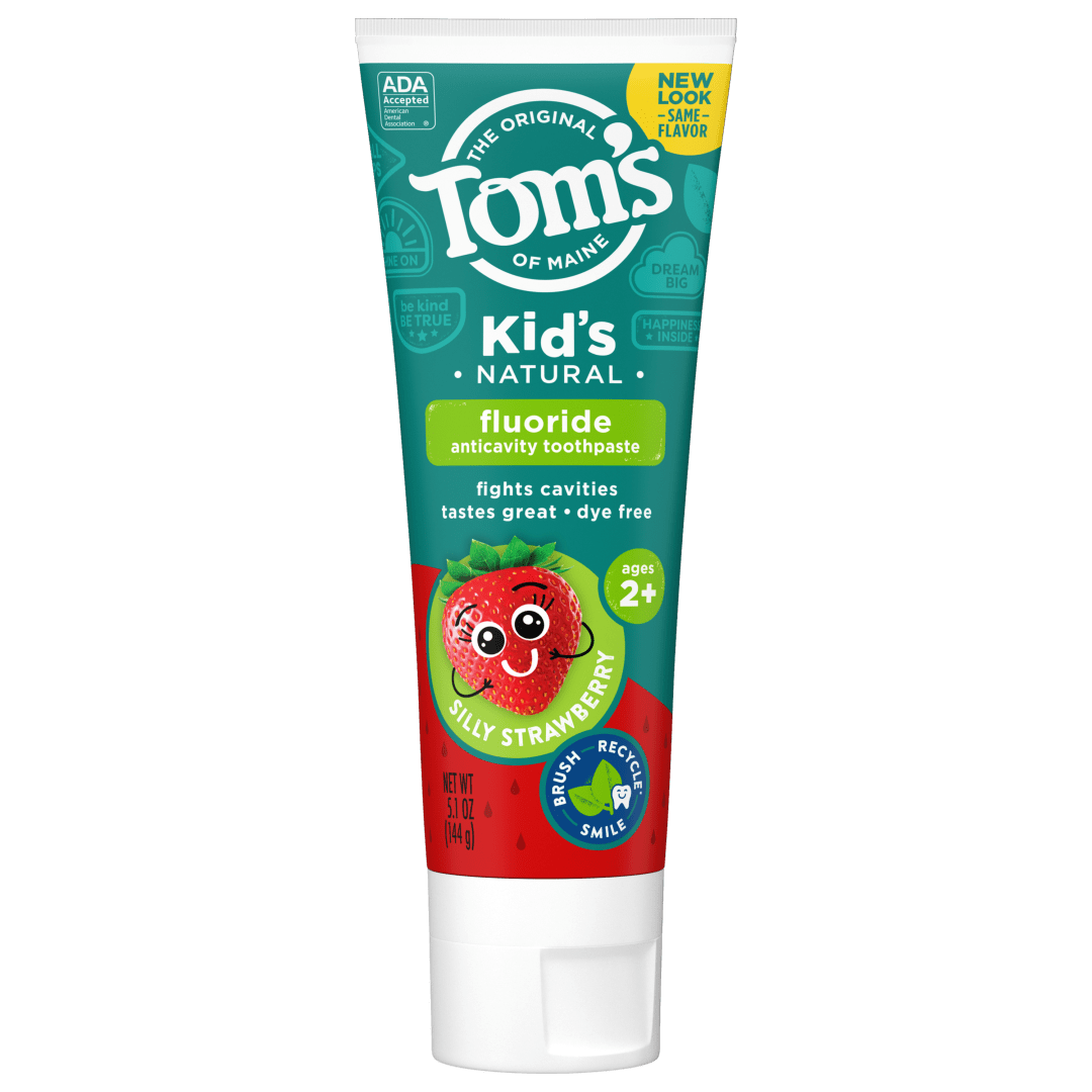 Tom's of Maine Kids Fluoride Natural Toothpaste, Silly Strawberry, 5.1 oz.