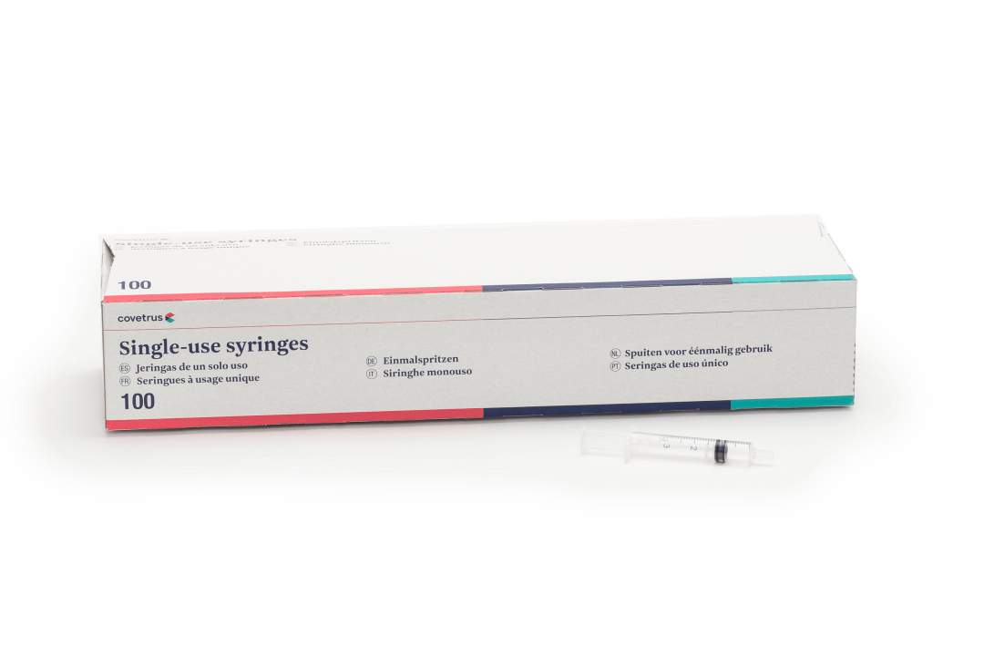 Covetrus 3-Part Luer Centric Syringe, White, 3mL, Sterile