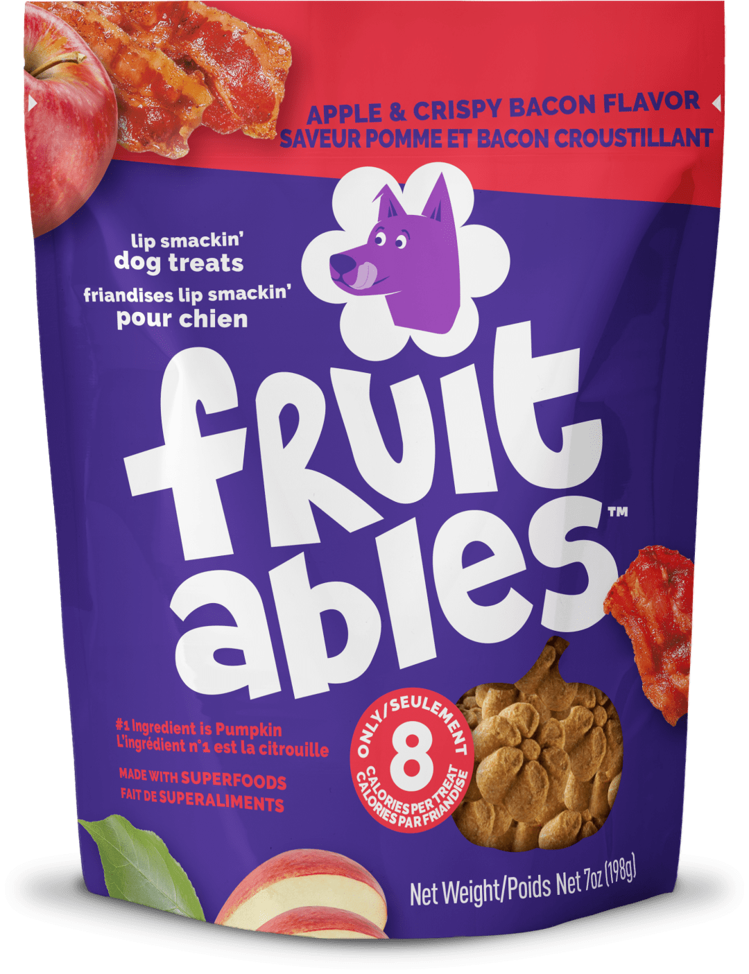 Fruitables Baked Dog Treats, Crispy Bacon and Apple, 7 Ounces, Canada Version
