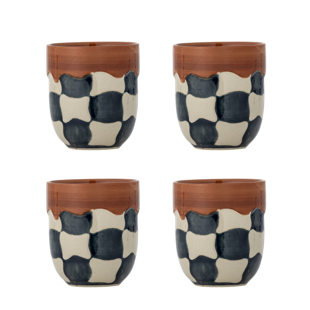 82072604 - Check Cup, Multi, Stoneware STOCK: 300