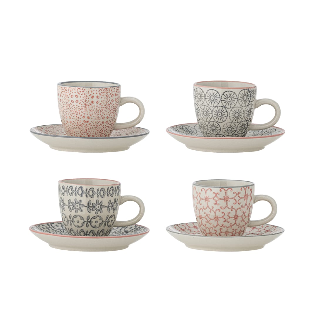 82069527 - Cécile Espresso Cup w/Saucer, Multi, Stoneware STOCK: 270
