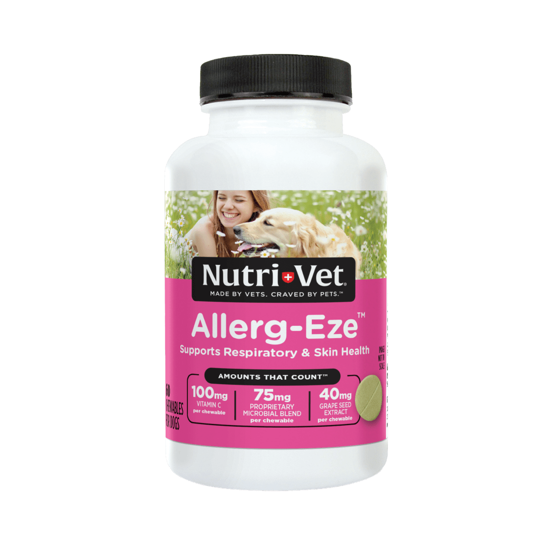 Nutri-Vet Allerg-Eze Chewables for Dogs - Formulated Antioxidants and Omega-3 Acids - Supports Respiratory and Skin Health - 60 Chewables