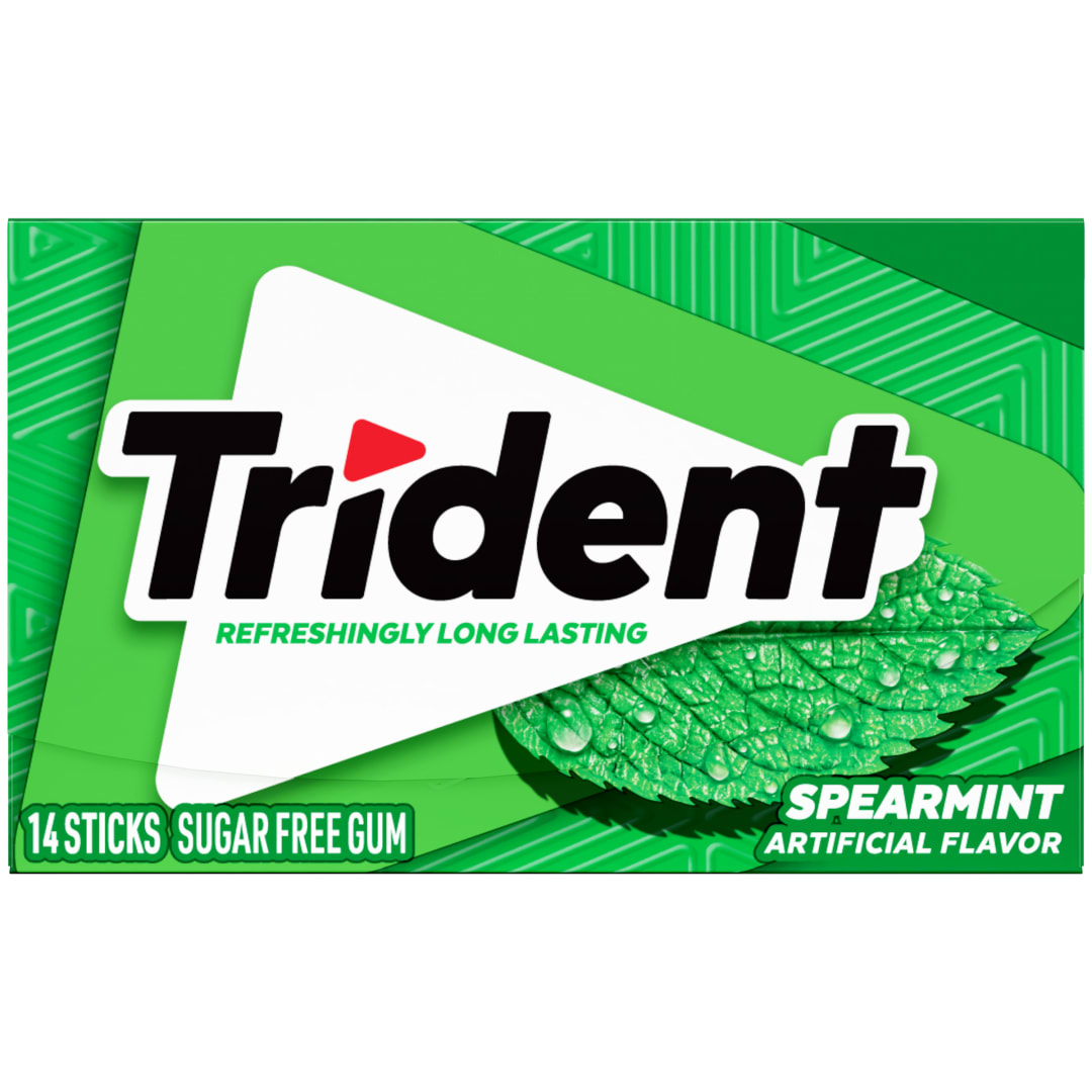Trident Sugar Free Chewing Gum Spearmint 14 pc Single