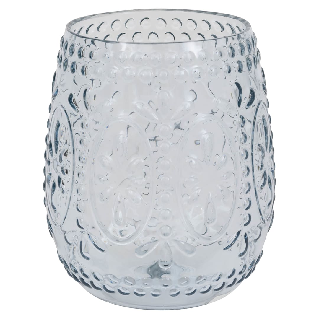 Blue Vintage Stemless Plastic Wine Glass