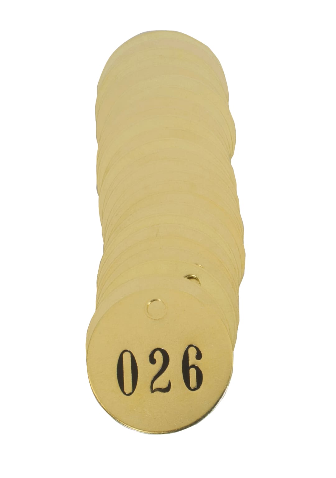 Pre-Marked Tag-Round 026-050 1-1/2"Brass 25 Pack
