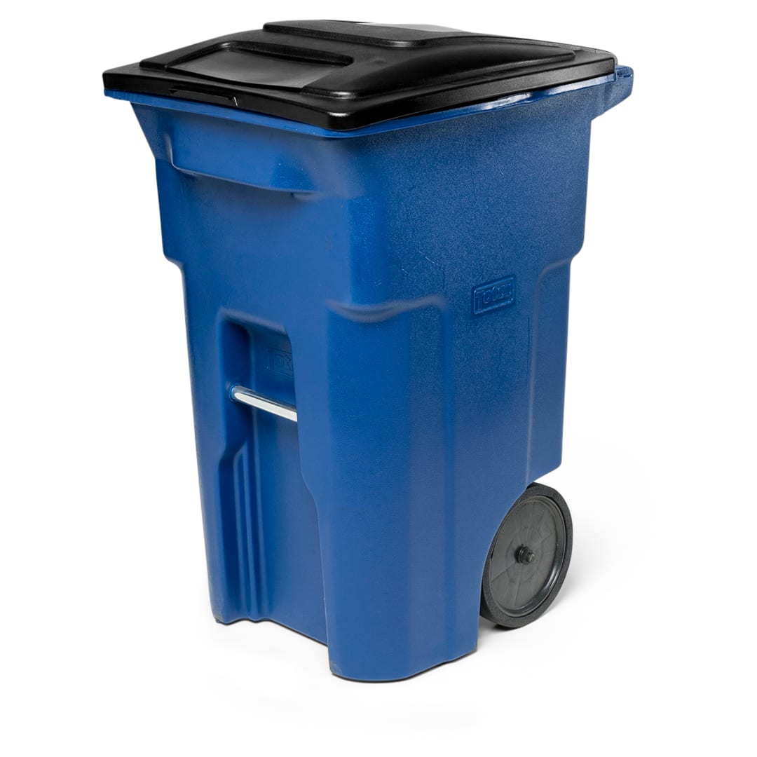 64 Gal. Trash Can with Smooth Wheels and Lid