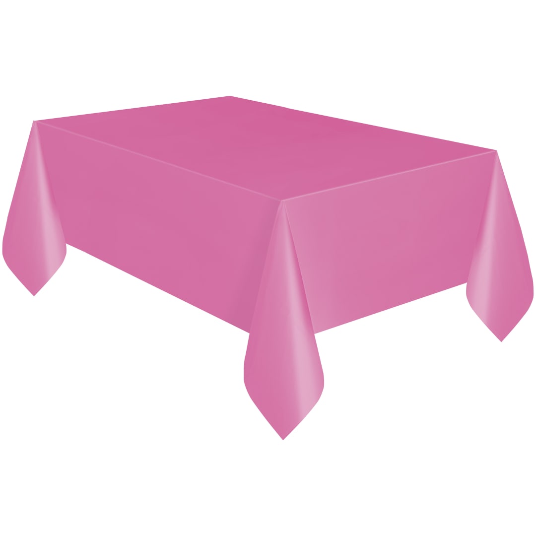 Hot Pink Solid Rectangular Plastic Table Cover, 54" x 108"