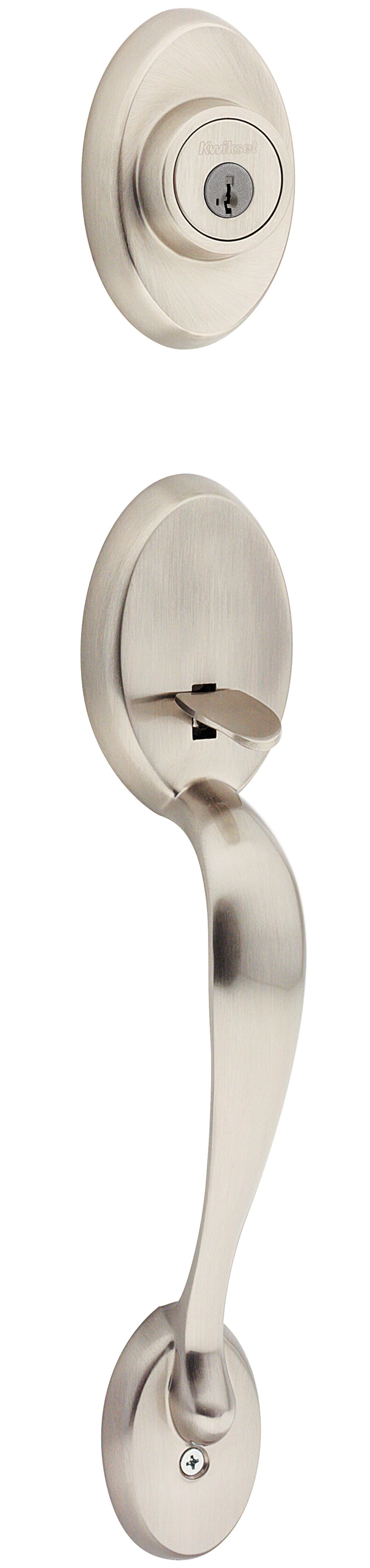 Chelsea Double Cylinder Exterior Only Handleset featuring SmartKey Security™ in Satin Nickel