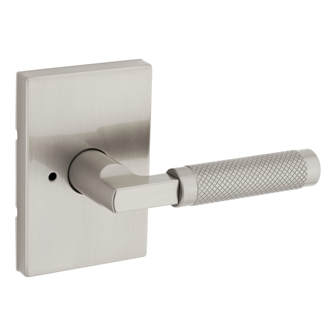 Weiser Prava Privacy Locking Door Lever, Contemporary Design Door Handle in Satin Nickel