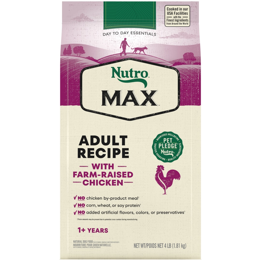 Nutro Max Adult Dry Dog Food with Farm-Raised Chicken, 4 lb. Bag